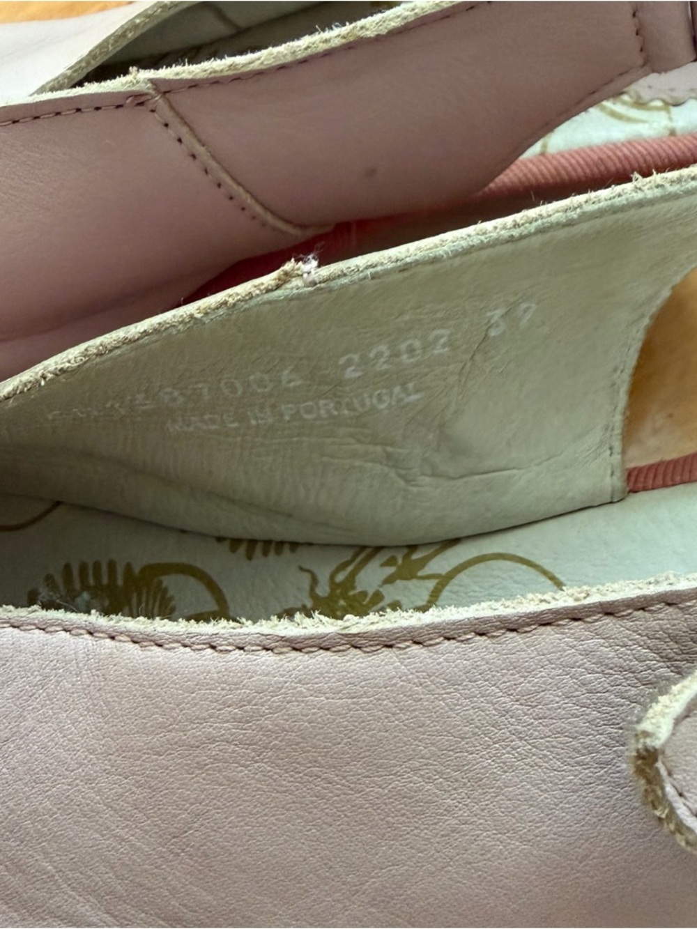 Fly London Yeay Rose Pink Leather Wedge Sandals Peep Toe Slingback Size 39 - Picture 4 of 9
